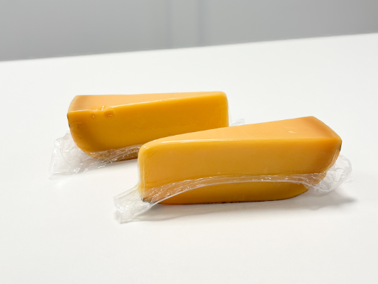 Cheeses in shrink wrap